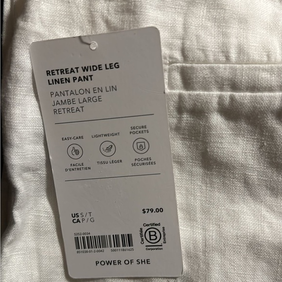 Athleta Retreat Wide Leg Linen Pant // Calla Lily - Picture 13 of 16